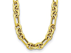 14K Yellow Gold 15mm Round and Oval Link 18-inch Necklace