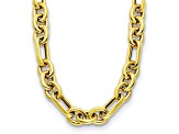 14K Yellow Gold 15mm Round and Oval Link 18-inch Necklace