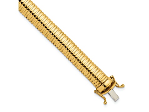 14K Yellow Gold 8.4mm 7.25 inch Omega Bracelet