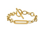 14K Yellow Gold Fancy Link 7.5 Inch Toggle Bracelet