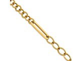 14K Yellow Gold Fancy Link 7.5 Inch Toggle Bracelet