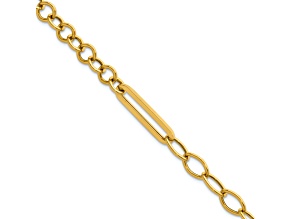14K Yellow Gold Fancy Link 8 Inch Toggle Bracelet
