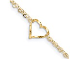 14k Double Strand Heart Anklet