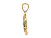 14k Yellow Gold with Multi-color Enamel Cheeseburger Charm