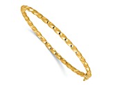 14K Yellow Gold Twisted 3.20mm Hinged Bangle