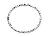 Rhodium Over 14K White Gold Twisted 3.20mm Hinged Bangle