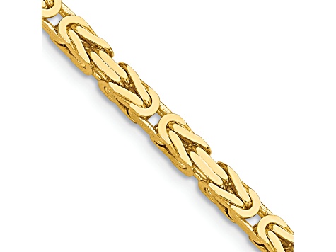 14K Yellow Gold 3.25mm Byzantine Chain Necklace