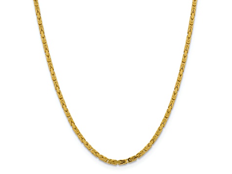 14K Yellow Gold 3.25mm Byzantine Chain Necklace