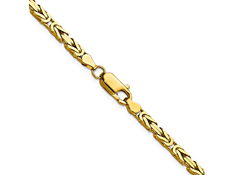 14K Yellow Gold 3.25mm Byzantine Chain Necklace