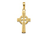 14K Yellow Gold Reversible GOD IS LOVE Celtic Cross Pendant