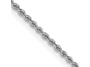 Rhodium Over 14k White Gold 2mm Solid Rope 22 Inch Chain
