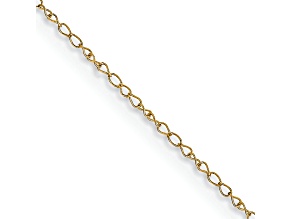 14k Yellow Gold 0.42mm Solid Curb 13 Inch Chain