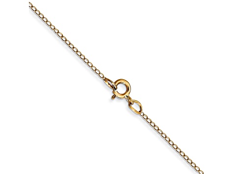 14k Yellow Gold 0.42mm Solid Curb 13 Inch Chain - 1192VA | JTV