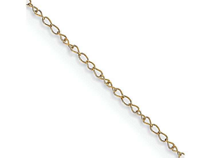 14k Yellow Gold 0.42mm Solid Curb 20 Inch Chain