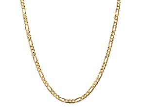14k Yellow Gold 4.5mm Solid Concave Open Figaro 20 Inch Chain