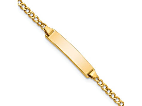 10k Yellow Gold Children's Curb Link ID Bracelet - 1196RA | JTV