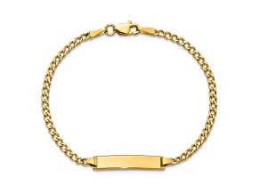 10k Yellow Gold Children's Curb Link ID Bracelet