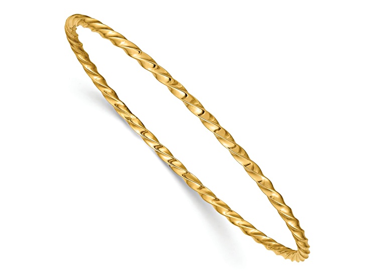 14k Yellow Gold 2.5mm Twisted Slip-on Bangle - 119C5A | JTV