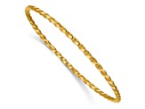 14k Yellow Gold 2.5mm Twisted Slip-on Bangle