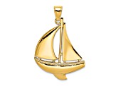 14k Yellow Gold Polished 2D Sailboat Charm