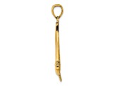 14k Yellow Gold Polished 2D Sailboat Charm