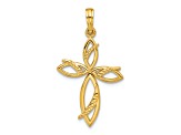 14k Yellow Gold Fancy Cross Charm