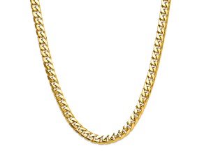 14k Yellow Gold 8mm Solid Miami Cuban 20 Inch Chain