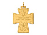 14k Yellow Gold Polished and Satin Large 4-Way Medal Cross Pendant