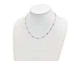 14K Yellow Gold Polished Open Hearts on Heart Link 17-Station Necklace