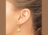 14k Yellow Gold 3D Sailboat Dangle Earrings