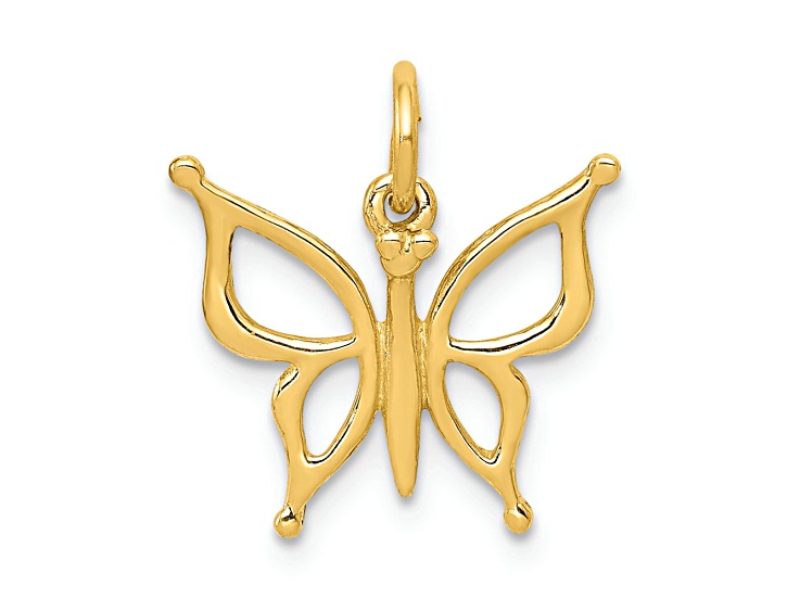 14k Yellow Gold Butterfly Charm