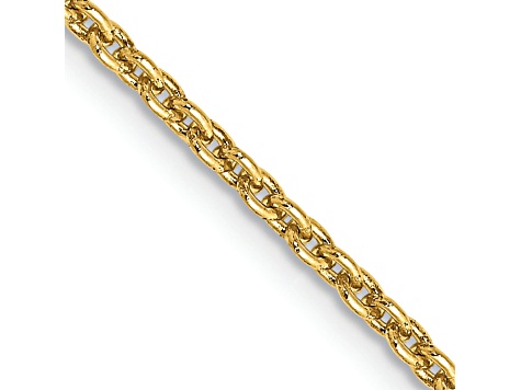14K Yellow Gold 2mm Round Open Link Cable Chain