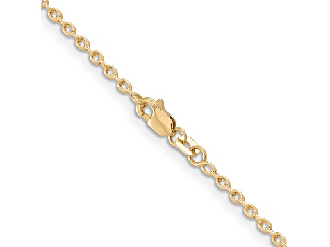 14K Yellow Gold 2mm Round Open Link Cable Chain