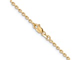 14K Yellow Gold 2mm Round Open Link Cable Chain