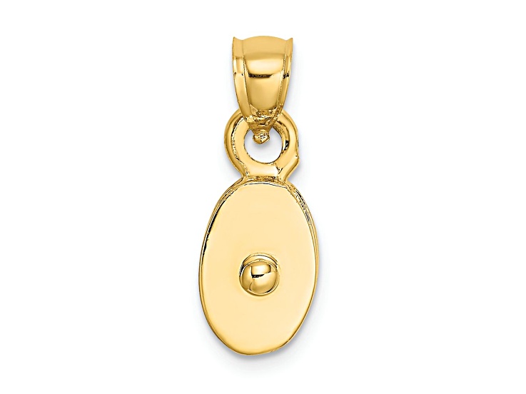 14k Yellow Gold 3D Polished Moveable Pulley pendant