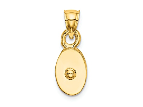 14k Yellow Gold 3D Polished Moveable Pulley pendant