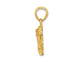 14k Yellow Gold Textured Girl Head Pendant