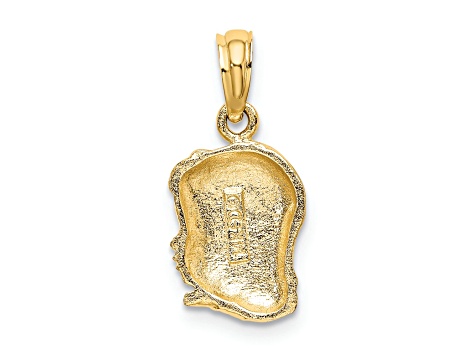 14k Yellow Gold Textured Girl Head Pendant