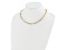 14K Yellow Gold Polished Textured Oval Link Necklace