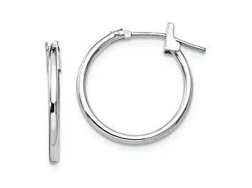 Picture of Rhodium Over 14K White Gold 1.25mm Hoop Earrings