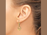 14k Yellow Gold Polished Claddagh Earrings