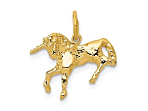 14K Yellow Gold Unicorn Charm