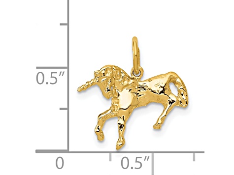 14K Yellow Gold Unicorn Charm