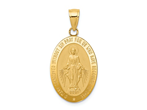 14K Yellow Gold Miraculous Medal Pendant