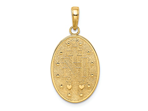 14K Yellow Gold Miraculous Medal Pendant