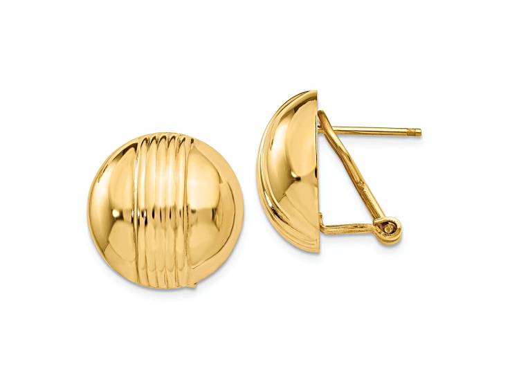 14k yellow Gold 16mm Stud Earrings