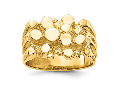 10K Yellow Gold Men's Nugget Ring