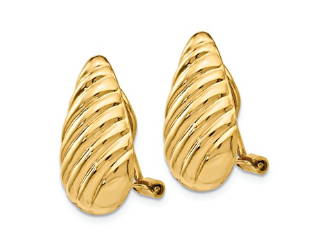 14k Yellow Gold Non-pierced Fancy Stud Earrings