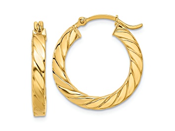 Picture of 14K Yellow Gold 7/8" Polished Twisted Hoop Earrings