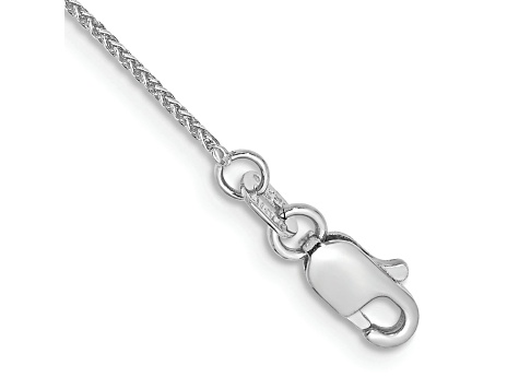 Rhodium Over 14k White Gold Spiga Link Bracelet